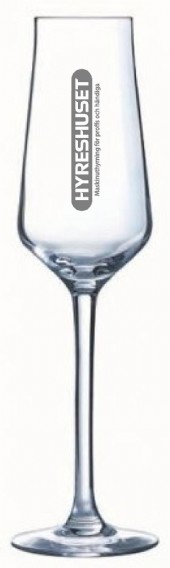 Champagneglas med graverad logo