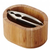 nötknäppare o skål i bambu