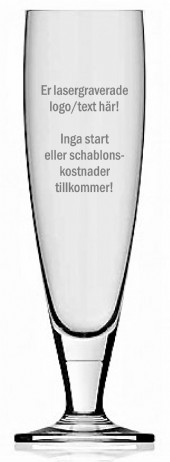 Pampigt ölglas på fot från tyska Rastal