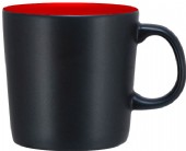 Mugg matt svart med färgad insida 25 cl.