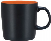 Mugg matt svart med färgad insida 25 cl.