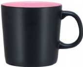 Mugg matt svart med färgad insida 25 cl.