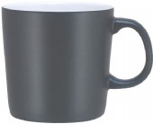 Mugg matt grå med färgad insida.