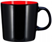 Blank svart mugg med färgad insida