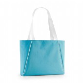 Strandväska i två färger i microfiber.