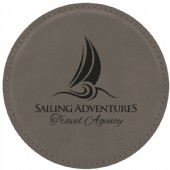 Glasunderlägg i konstläder med gravyr