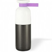 Termos i antracit med mugg i 4 olika färger på silikonhandtaget