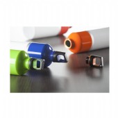 Två tonad aluminiumflaska med silver rand.