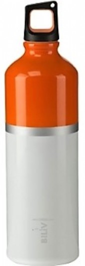 Två tonad aluminiumflaska med silver rand.