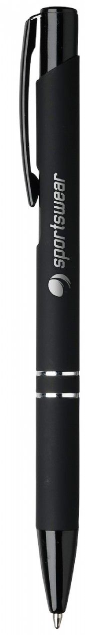 metallpenna i 12 färger med gummerad pennkropp