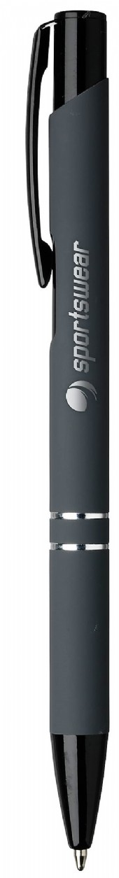 metallpenna i 12 färger med gummerad pennkropp