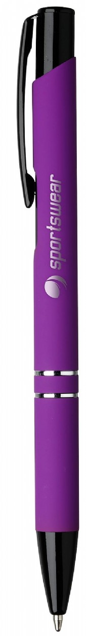 metallpenna i 12 färger med gummerad pennkropp