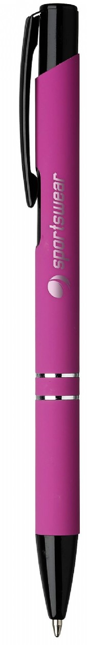 metallpenna i 12 färger med gummerad pennkropp