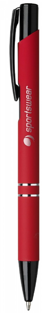 metallpenna i 12 färger med gummerad pennkropp