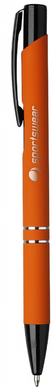 metallpenna i 12 färger med gummerad pennkropp