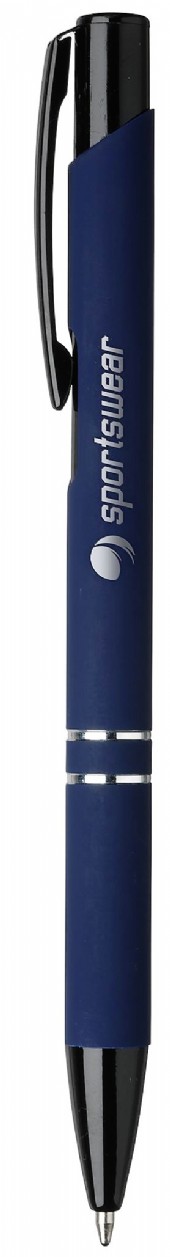 metallpenna i 12 färger med gummerad pennkropp