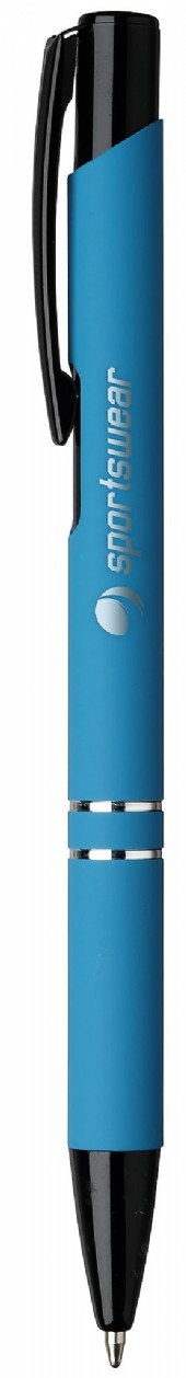 metallpenna i 12 färger med gummerad pennkropp