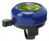 Ringklocka i metall med tryckt logo.