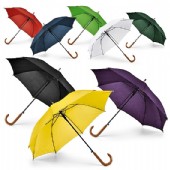 Paraply med trähandtag i 8 olika färger