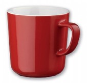 Moccamugg i keramik med vit insida och färgad utsida