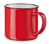 Keramik mugg med vit insida och färgad utsida