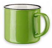 Keramik mugg med vit insida och färgad utsida