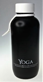 Flaska i bioplast med lock och bärrem i svart eller vit