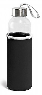 Glasflaska med mjukt fodral