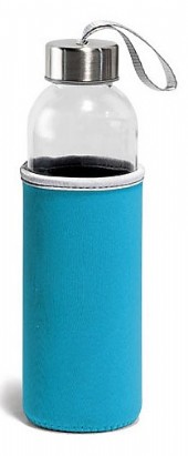 Glasflaska med mjukt fodral