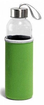 Glasflaska med mjukt fodral