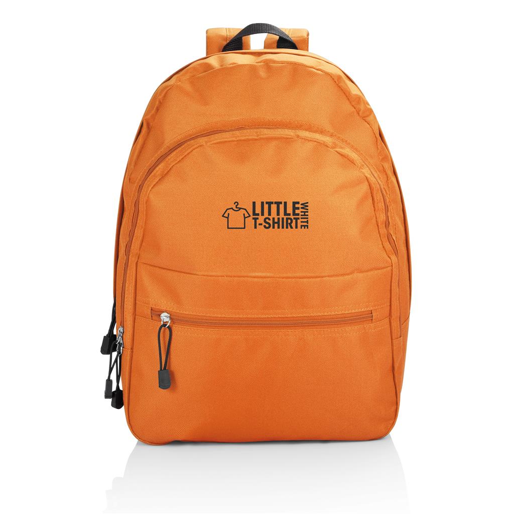 Prisvärd ryggsäck med 3 fack i orange färg.