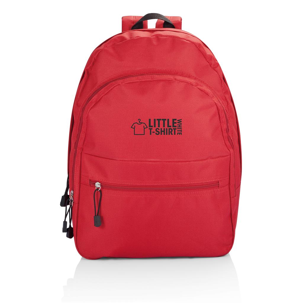 Prisvärd ryggsäck med 3 fack i röd färg.