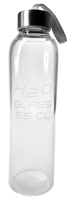 vattenflaska glas med tryck logo profilprodukt miljösmart